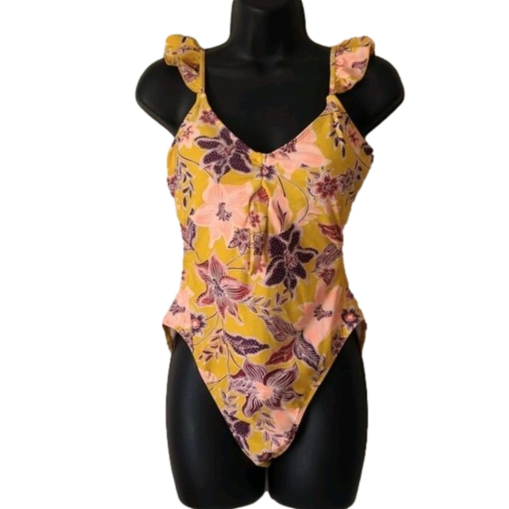 Yellow floral One Piece Swimsuit